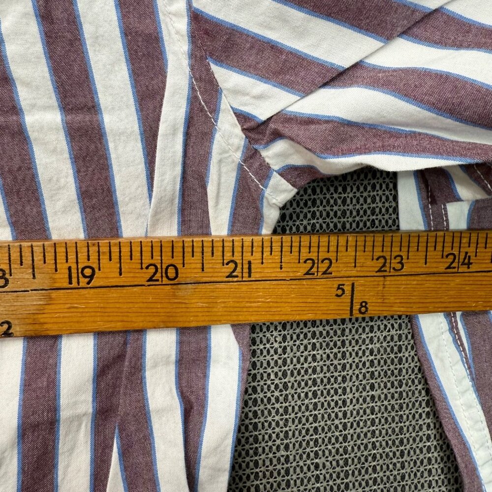 American Eagle Mens Size M Classic Fit Striped Long Sleeve Button-Down Shirt - Picture 6 of 7